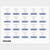 ネイビーブルーストライプス エグゼクティブプライスタグステッカー スクエアシール (シート)