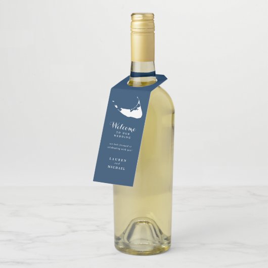 ネイビーブルーストライプニュータケットアイランド結婚式の引き出物 ボトルネックタグ (アングル)