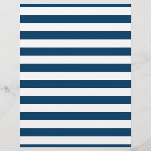 ネイビーブルーストライプベビースクラップブック紙 (正面)