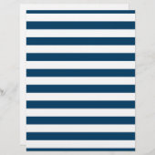 ネイビーブルーストライプベビースクラップブック紙 (正面/裏面)