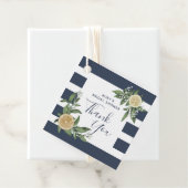 ネイビーブルーストライプ水彩レモンブライダルシャワーイン フェイバータグ (インサイチュ)