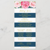 ネイビーブルーストライプ結婚式 プログラムピンクウォーター プログラム (裏面)