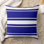 ネイビーブルーストライプ クッション (ブランケット)