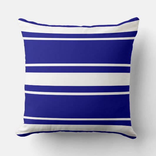 ネイビーブルーストライプ クッション (正面)