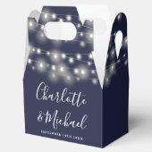 ネイビーブルーストリングライツシグネチャースク結婚リプト フェイバーボックス (オープン)