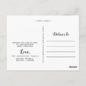 ネイビーブルーストリングライツフォトコラージホリデー ポストカード (裏面)