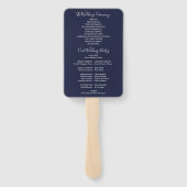 ネイビーブルーストリングライトスクリプト結婚式 プログラム ハンドファン (裏面)