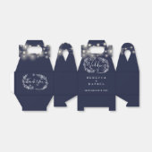 ネイビーブルーストリングライトフローラ結婚ズ フェイバーボックス (折り畳みなし)