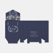 ネイビーブルーストリングライトフローラ結婚ズ フェイバーボックス (折り畳みなし)