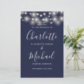 ネイビーブルーストリングライト結婚式 プログラム (スタンド正面)