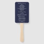 ネイビーブルーストリングライト結婚式 プログラム ハンドファン (裏面)