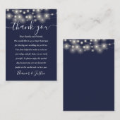 ネイビーブルーストリングラ結婚イツサンキュープレイス プレイスカード (正面/裏面)
