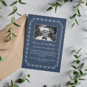 ネイビーブルーストーン写真記念のお知らせ 招待状