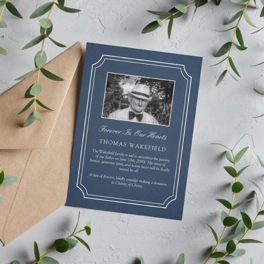 ネイビーブルーストーン写真記念のお知らせ 招待状