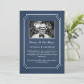 ネイビーブルーストーン写真記念のお知らせ 招待状 (スタンド正面)