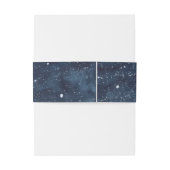 ネイビーブルースノーウィーウィンターナイトモノグラム結婚ズ 招待状ベリーバンド (裏面例)