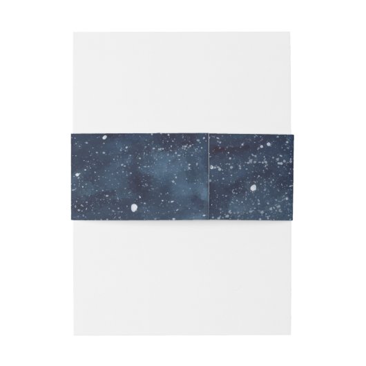 ネイビーブルースノーウィーウィンターナイトモノグラム結婚ズ 招待状ベリーバンド (裏面例)