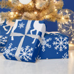 ネイビーブルースノートインデナースChristmas Gift Wrap ラッピングペーパー<br><div class="desc">雪のトナカイを持つsの画像と美しく青いデザインエレガント、このクリスマスをオリジナルと優れた方法で包むために理想的な恋しく思が、それを持ちて、今それを取得しないと、ボックスの背景色を簡単に変更することができるテンプレートの。</div>