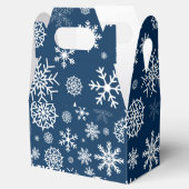 ネイビーブルースノーフレーククリスマスホリデー フェイバーボックス (オープン)