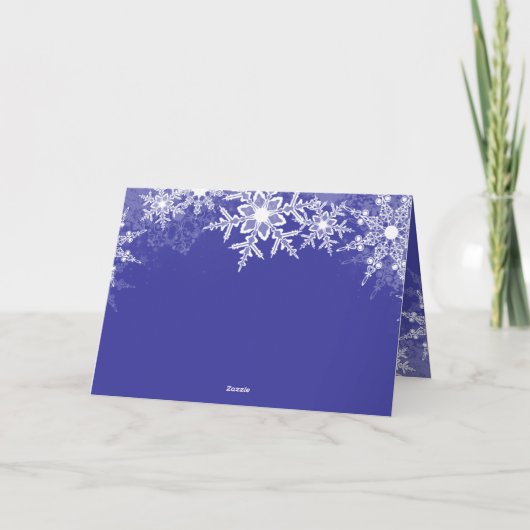 ネイビーブルースノーフレーククリスマス シーズンカード (裏面)