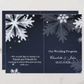 ネイビーブルースノーフレーク冬の結婚式 (正面/裏面)