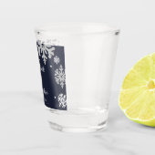 ネイビーブルースノーフレーク冬の結婚式 ショットグラス (右)