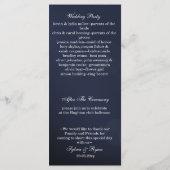 ネイビーブルースノーフレーク冬の結婚式 プログラム (裏面)