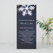 ネイビーブルースノーフレーク冬の結婚式 プログラム (スタンド正面)