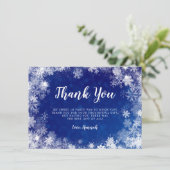 ネイビーブルースノーフレーク冬ワンダーランドスウィート16 サンキューカード (スタンド正面)