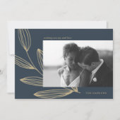 ネイビーブルースプラウト写真ホリデーカード シーズンカード (正面)