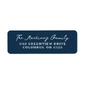 ネイビーブルースペックルシンプルク差出人住所 ラベル (正面)