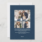 ネイビーブルースペックルフレームシンプルクリスマスフォト シーズンカード (裏面)