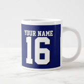 ネイビーブルースポーツジャージーチームジャージー ジャンボコーヒーマグカップ (右)