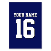 ネイビーブルースポーツジャージーチームジャージー テーブルナンバー (裏面)