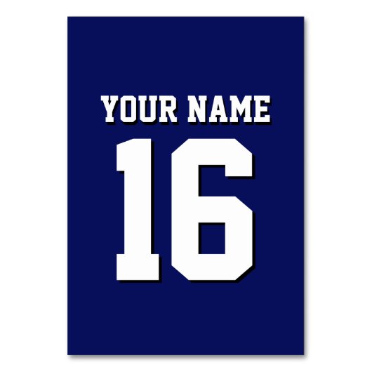 ネイビーブルースポーツジャージーチームジャージー テーブルナンバー (正面)