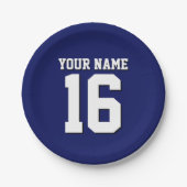 ネイビーブルースポーツジャージーチームジャージー ペーパープレート (正面)