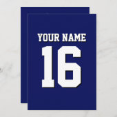 ネイビーブルースポーツジャージーチームジャージー 招待状 (正面/裏面)