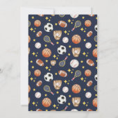 ネイビーブルースポーツテーマベビーシャワー 招待状 (裏面)