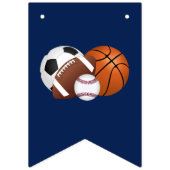 ネイビーブルースポーツボールベビーシャワーカスタム バンティングフラッグ (第2の旗)