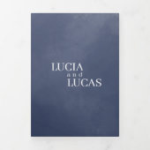 ネイビーブルースモークすべて1つのQR結婚式招待状 三つ折りプログラム (カバー)