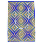 ネイビーブルース代替ダイヤモンドパターン ミディアムペーパーバッグ (裏面)