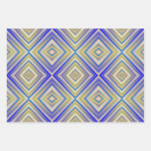 ネイビーブルース代替ダイヤモンドパターン ラッピングペーパーシート (正面)