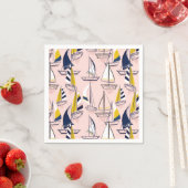 ネイビーブルーセイルボーツパーティー スタンダードカクテルナプキン (インサイチュ)