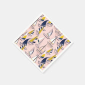 ネイビーブルーセイルボーツパーティー スタンダードカクテルナプキン (角)