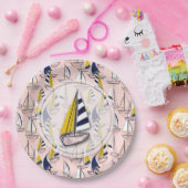 ネイビーブルーセイルボーツパーティー ペーパープレート (パーティー)