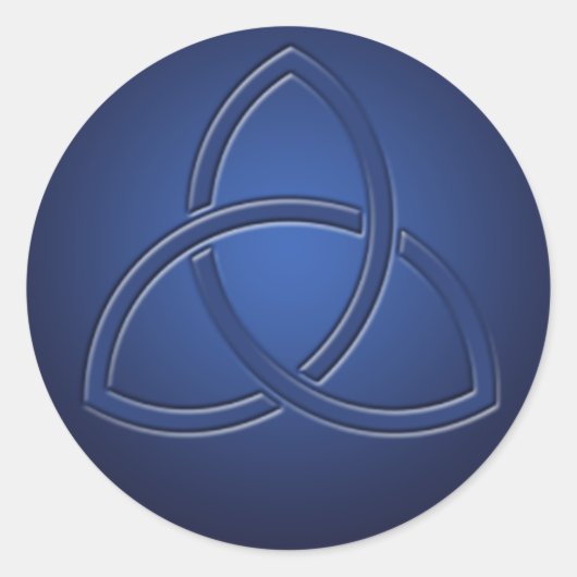 ネイビーブルーセルティックラブノット結婚ズシール ラウンドシール (正面)