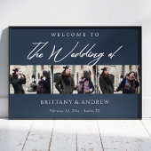 ネイビーブルーセレニティパーソナライズされたー結婚ズ・ウェルカム ポスター