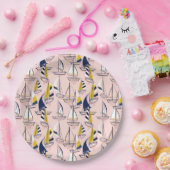 ネイビーブルーセーラーボート ペーパープレート (パーティー)