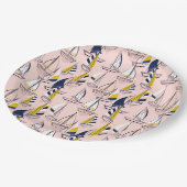 ネイビーブルーセーラーボート ペーパープレート (アングル)