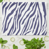 ネイビーブルーゼブラパターン キッチンタオル (折り畳み)
